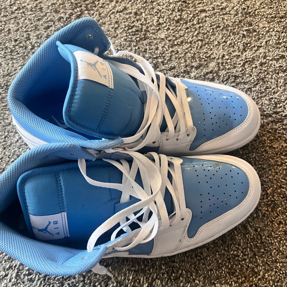 Blue and White Sneakers